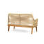 Chat en bois avec beau tissage en corde, coussins d'eau, 2 fauteuils club et table basse
