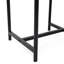 Table d'appoint rustique moderne de 55 cm de hauteur avec façade de tiroir géométrique et structure en métal noir