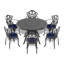 Table de patio en aluminium coulé avec cadre noir, 46,36 pouces, détail - résistant à la corrosion, réduction du bruit, meubles de jardin pour repas avec usure élaborée, protégé, utilisation