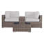 Ensemble de conversation pour 2 personnes avec coussins Sunbrella en osier Lazaro-2077475012