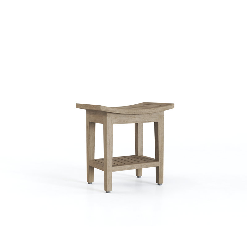 Maluku Teak Shower Bench, 18" H x 18" W x 12" D