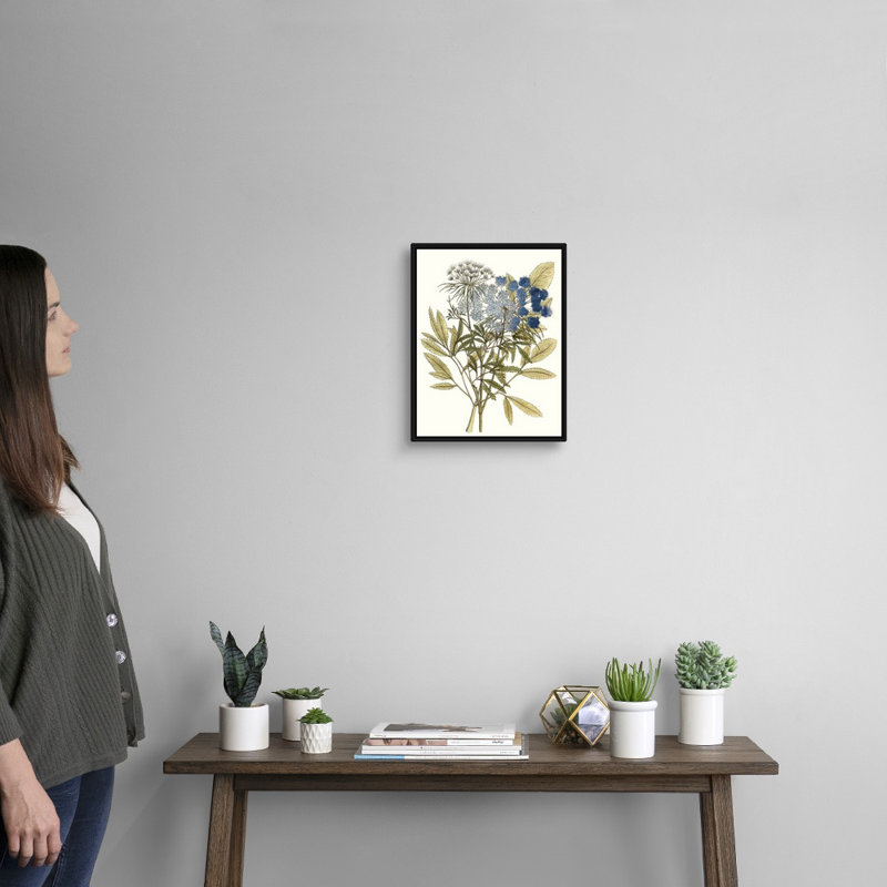 Lacy Leaves I, art mural sur toile, H 16 po x l 13 po, Toile avec cadre noir