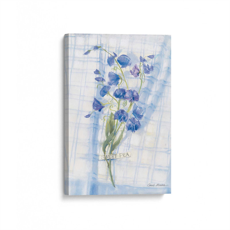 Impression sur toile Sweet Pea on Linen par Carol Rowan, H 40 po x l 30 po
