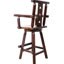 Tabouret de bar ergonomique rustique brun - pivotant à 360 °, bois de sapin, étoile décorative pour la salle à manger, utilisation de restaurant avec fonction pivotante bistro confortable, café