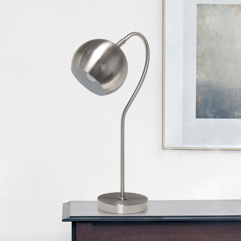 Lampe de table arquée 20,25 po Swartzville, Nickel brossé
