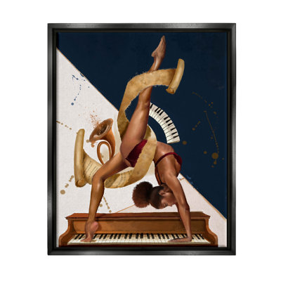 " Gymnastics Musician Girl Instruments " by Salaam Muhammad Painting Print