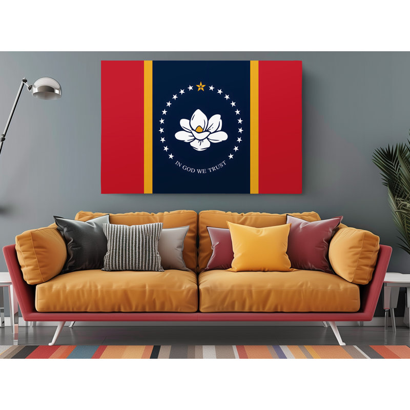 «Mississippi State Flag USA Flags Edition», reproduction d'art sur toile, L 24 po x H 16 po