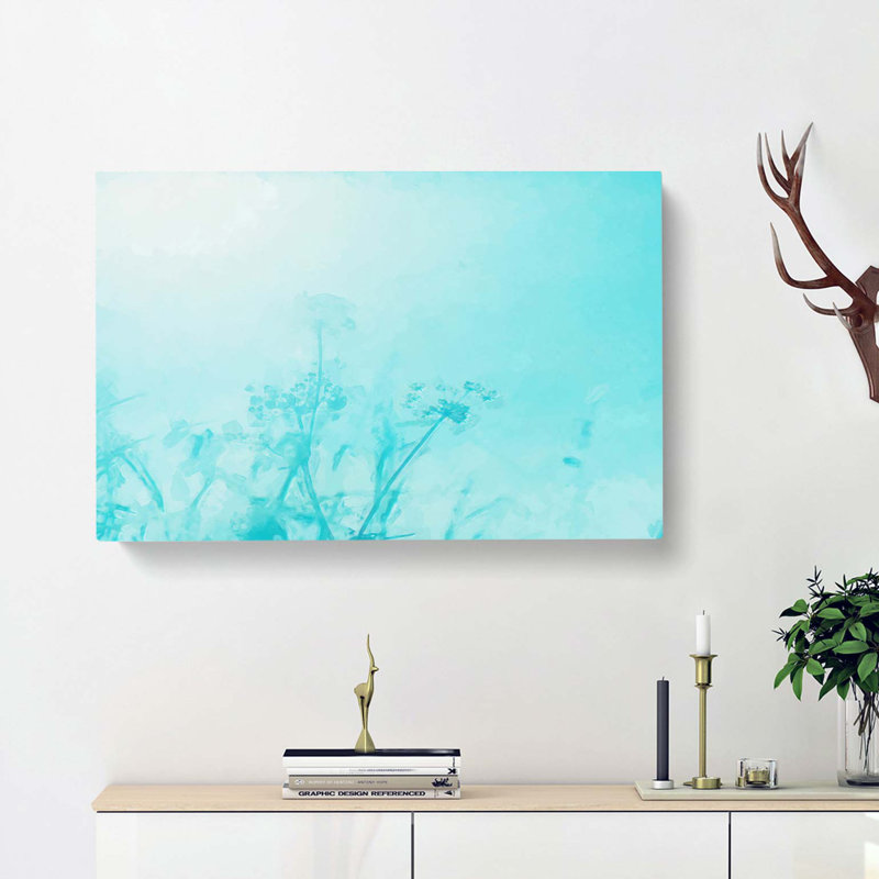 Wild Blue Flowers In Abstract - Wrapped Canvas, 60cm H x 91cm W x 3cm D