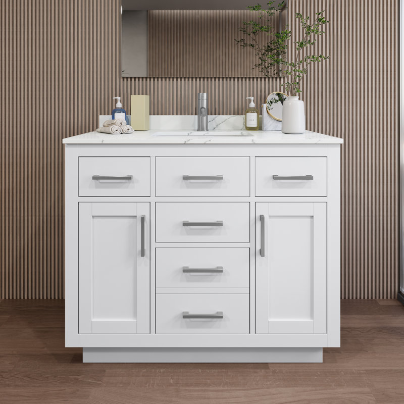 Beckett TK 42'' W Vanity, Brushed Nickel, Single