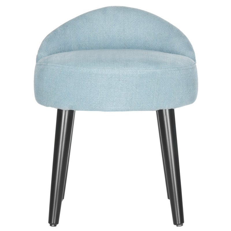 Vanity Solid Wood Accent Stool, Light Blue