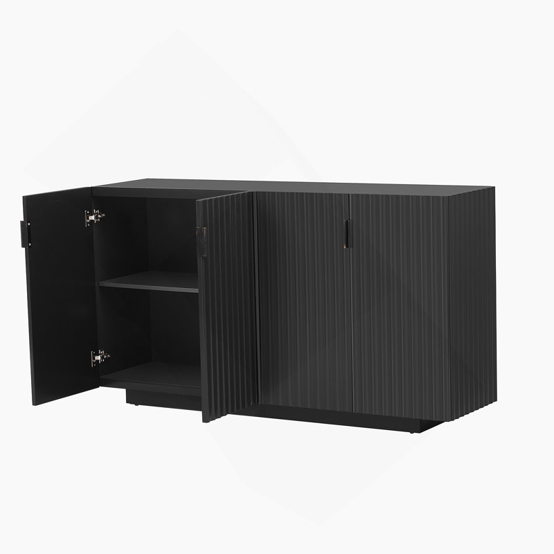 Stylish And Functional Accent Cabinet With Multiple Storage Options For Organized Living, Black