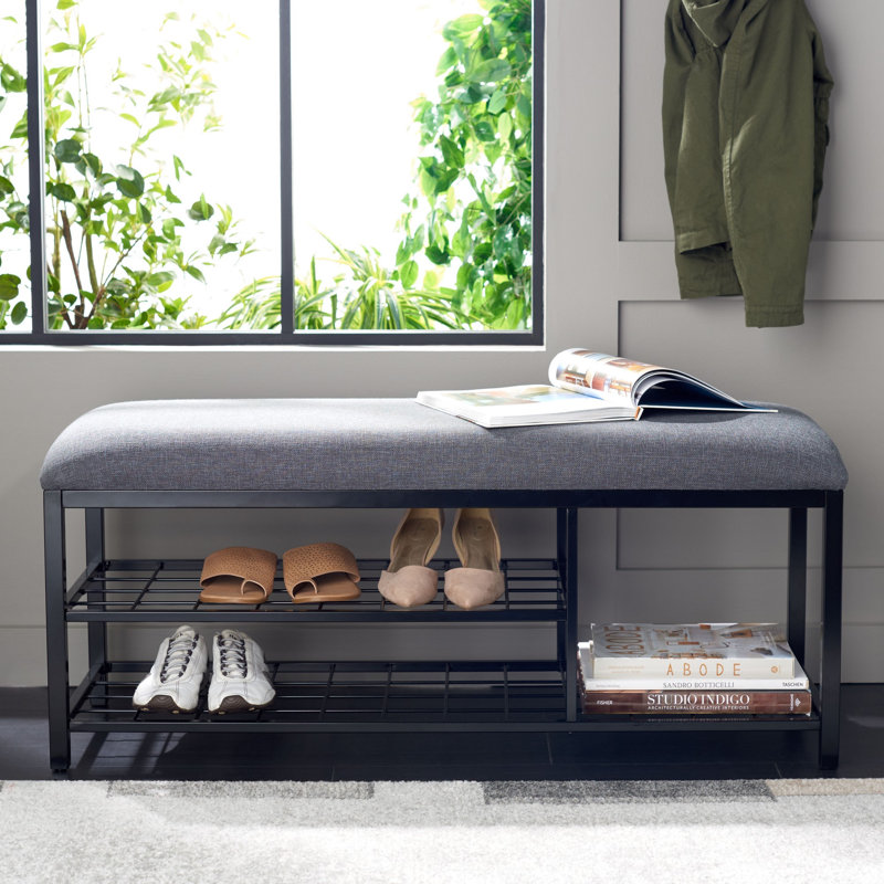 Banc de rangement Edmea, Gris foncé