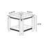 Table d'appoint de salon carrée de 20 pouces, acier inoxydable moderne avec verre trempé transparent à double couche, rangement, table de bureau argentée de conception industrielle-815876435