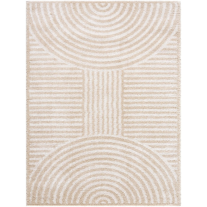 Zuhur Washable Indoor Rug, Rectangle 6'7" x 9', Beige