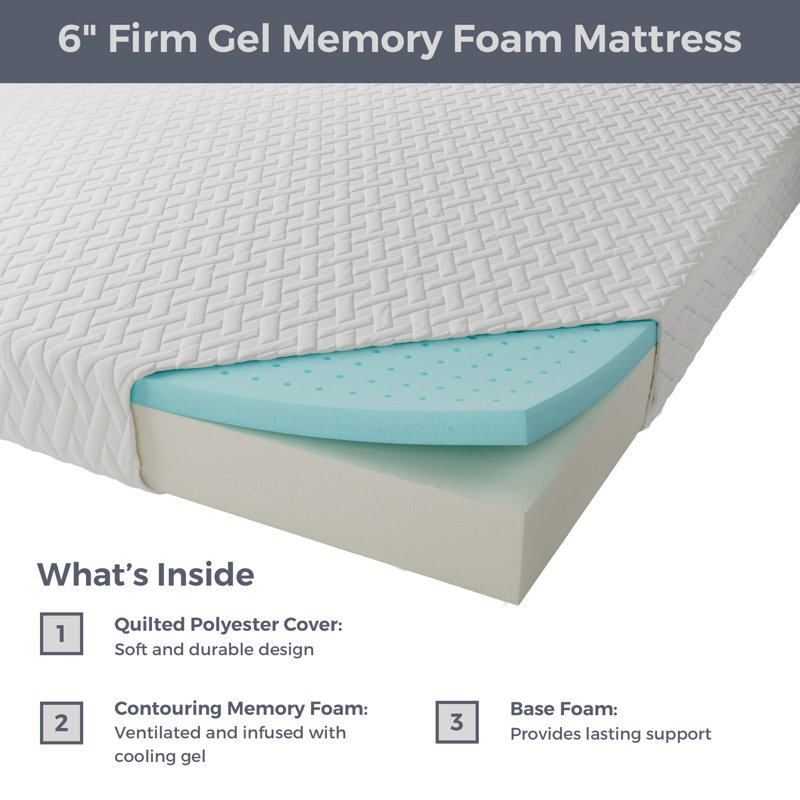 Wayfair Sleep 6" Firm Gel Memory Foam Mattress, Full / Double