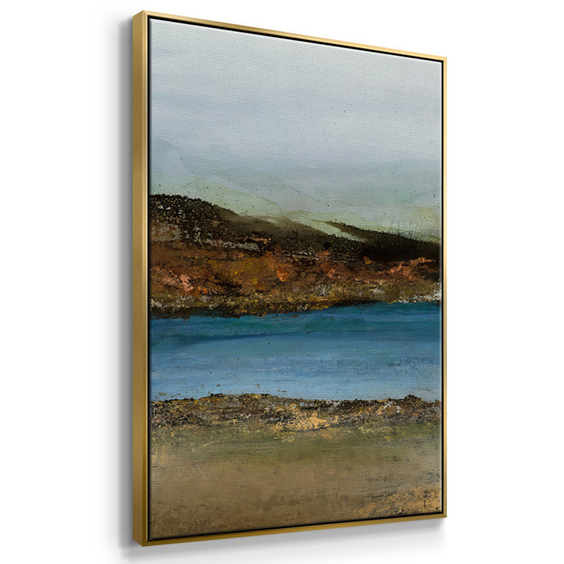 Lakeside - 3 pièces, reproduction encadrée sur toile, H 40 po x l 78 po x P 2 po, Encadrement doré