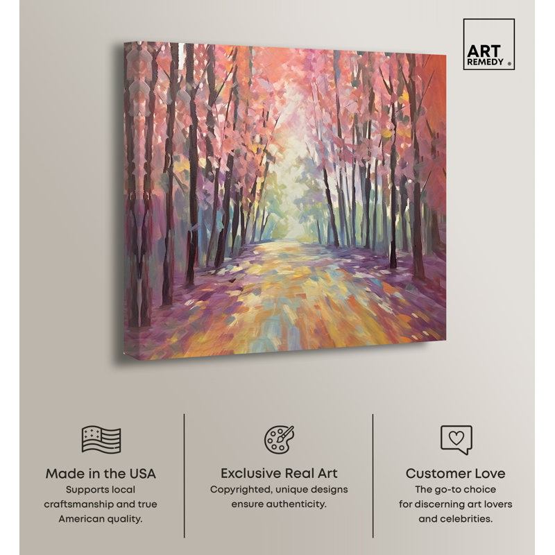 «Road In Autumn» par Art Remedy, H 20 po x l 20 po, Toile tendue