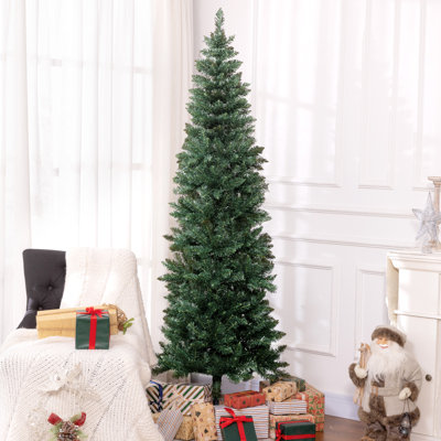 Grand arbre de Noël artificiel avec base en acier, vert