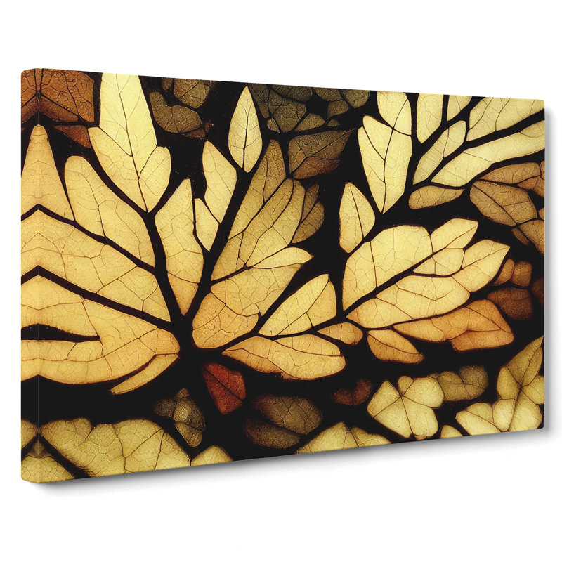 Sculptured Autumn Leaf - Wrapped Canvas, 35cm H x 50cm W x 3cm D