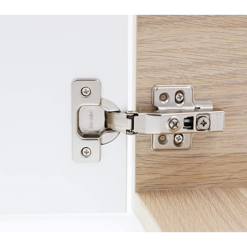 30 Pack Full Overlay Soft Close Hinges For Frameless Cabinets 105 Degree 3 Way Adjustability With Clip On Plate & Matching Screw (Set Of 30)