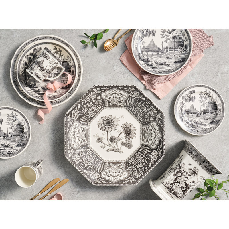Spode Heritage Collection Octagonal Plate Botanical 9.5"