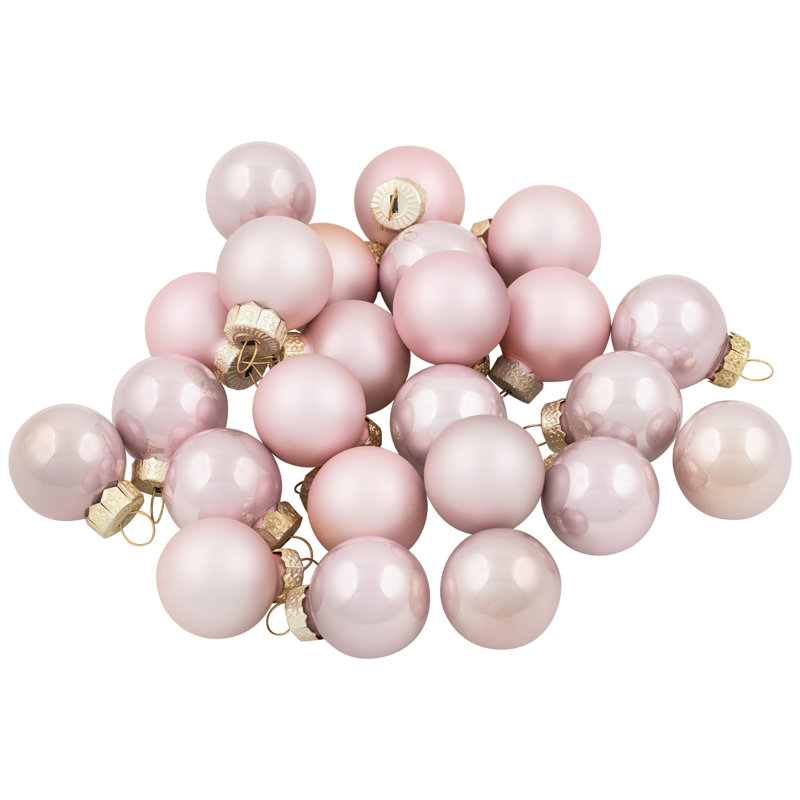 Ornements en forme de boule de Noël 24 carats à 2 finitions, Rose