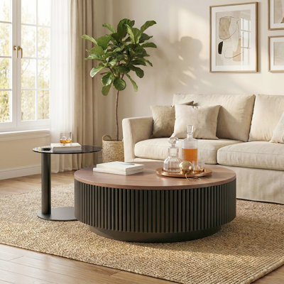 Drum Coffee Table with Storage
