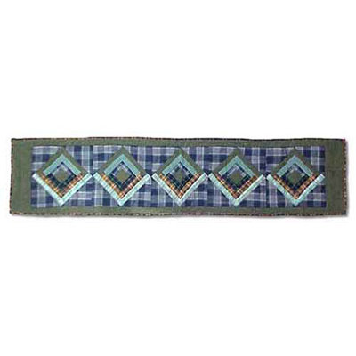 Green Log Cabin Table Runner
