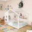 Lit maison sur pied en bois avec tablette de rangement-1172201187-1172201186