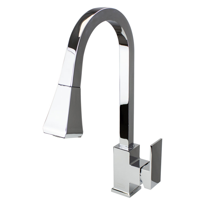 Robinet de cuisine à poignée simple pull out Kent, Chrome poli