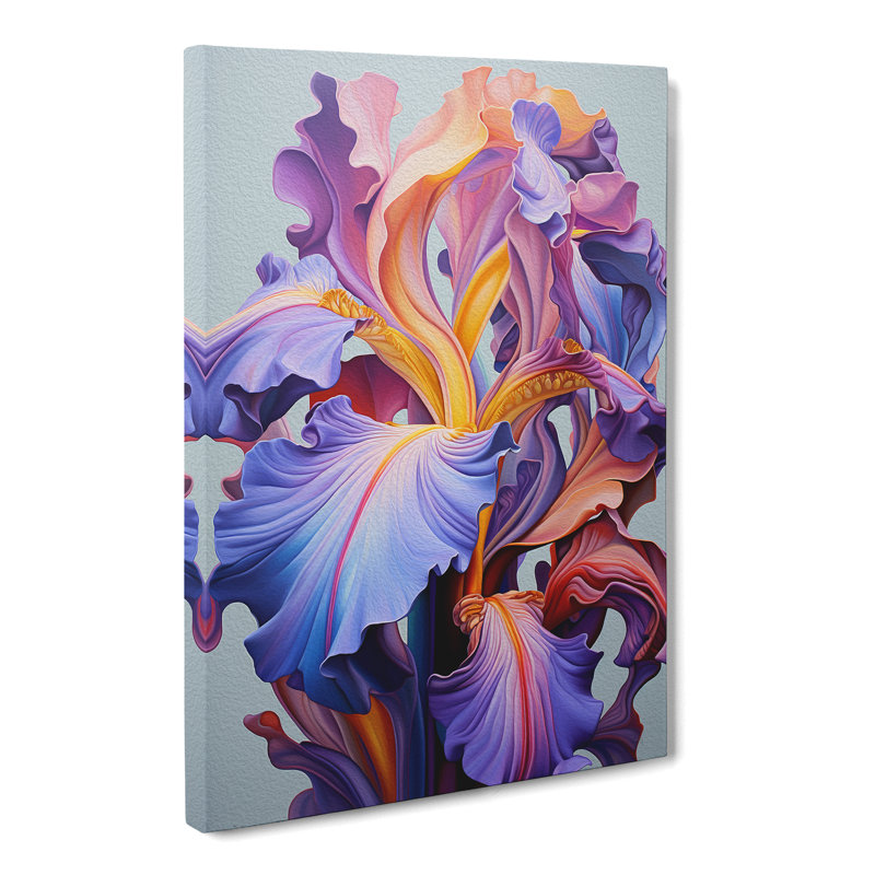 Iris Flower Hard Edge - Wrapped Canvas, 50cm H x 35cm W x 3cm D