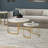 36" Faux Marble and Steel Round Nested Coffee Tables-659956438