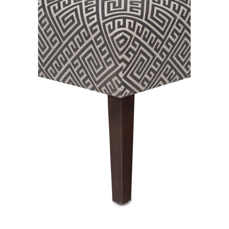 Lonara Upholstered Slipper Chair, Black/Cream/Gray 100% Polyester