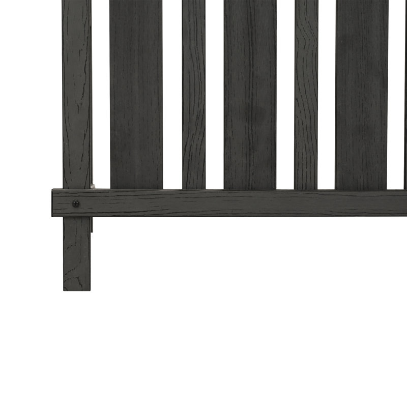 Roanoke Charcoal Vinyl 3-Panel Freestanding Privacy Screen