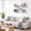 Tablettes flottantes murales pour décoration murale Sorbus - moyennes 16,25 po, paquet de 4, gris-826245564-826245565