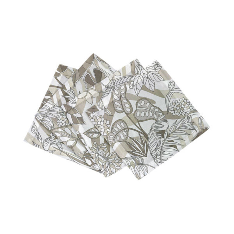 Sabi Jungle Hemstitch Cocktail 6" Linen/Cotton Napkin, Neutral