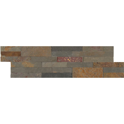 Carrelage mural mosaïque auto-adhésif en ardoise naturelle 6 po x 12 po Tactiq Sierra Gold