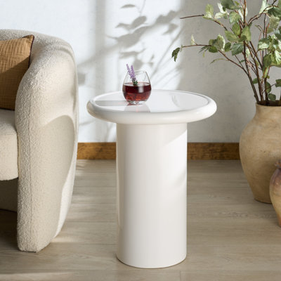 Latricia Round Concrete Accent Table
