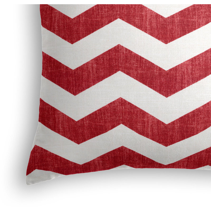 Live Wire Chevron Linen Reversible Throw Pillow, 20" x 20", Crimson