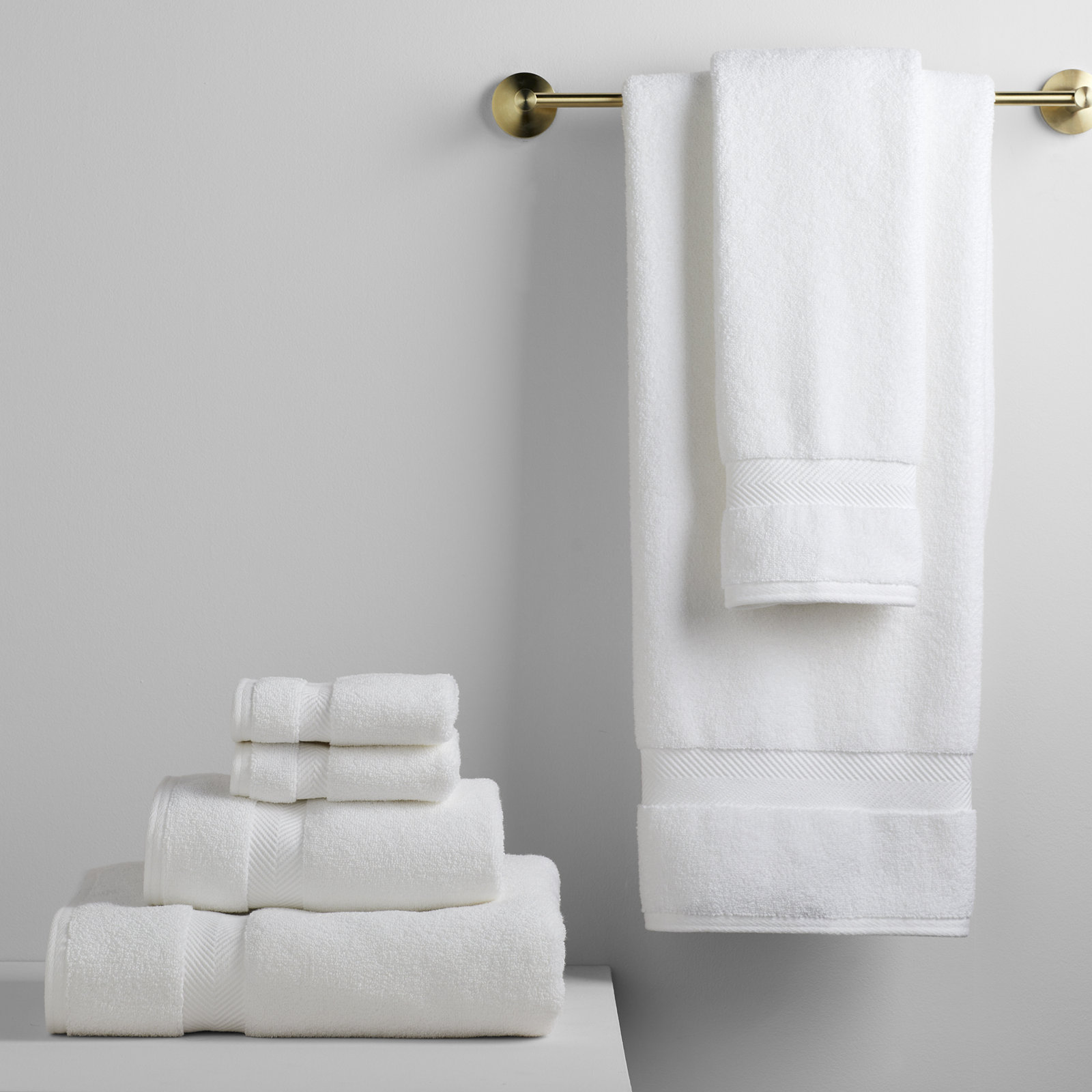 Rane Plush Cotton 6-piece Towel Set, White
