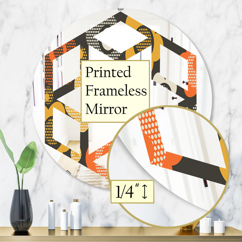Miroir mural sans cadre à motif floral, 31,5 po x 31,5 po