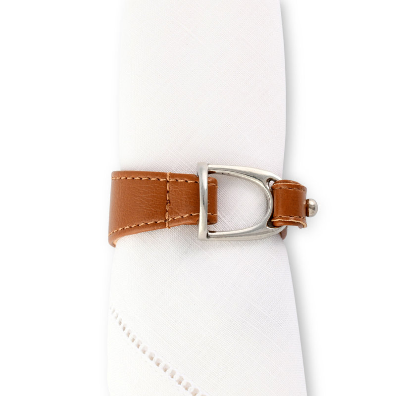 Stirrup Vegan Leather/Pure Pewter Napkin Ring