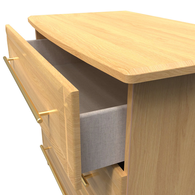Fully Assembled Teter 3 - Drawer Chest of Drawers, Modern Oak