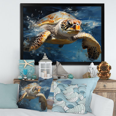 Tidal Tranquility Oceanic Turtle I - Turtle Animal Wall Art