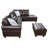 Aamanah 97"Faux Leather Sectional with Ottoman-87301211-87327954