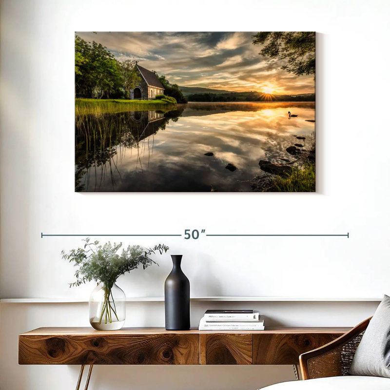 Adella Gougane Barra Lake Church Sunrise, H 26 po x l 39 po