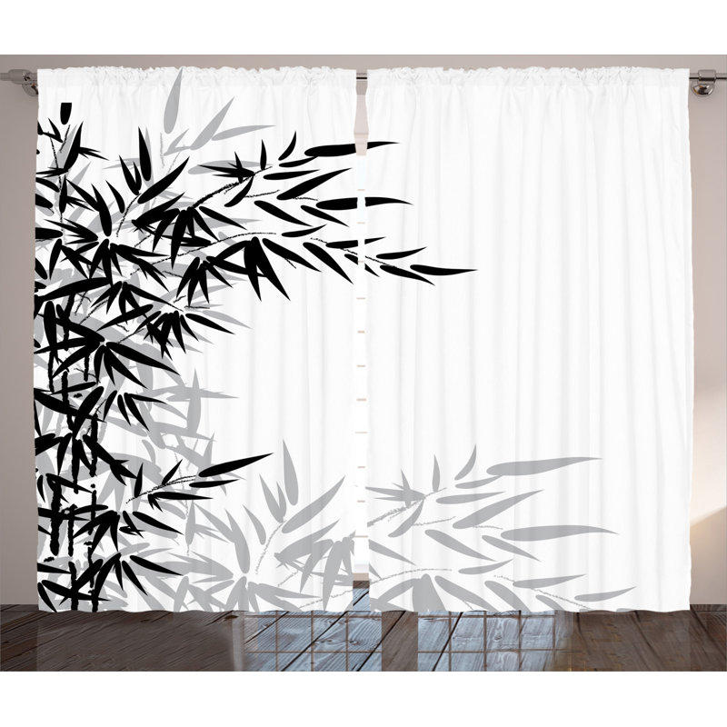 Bamboo Semi-Sheer Rod Pocket Curtain Panels, 54" x 96"