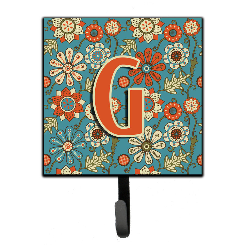 Porte-laisse rétro et crochet mural fleurs, G