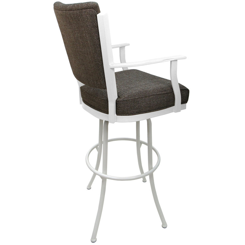 Très grand tabouret pivotant en métal Varges, Plumley cacao, Blanc