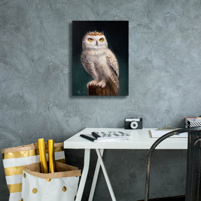 Epic Graffiti 'Owl King 2'  by Lucia Heffernan Canvas Wall Art, 12" x 16"